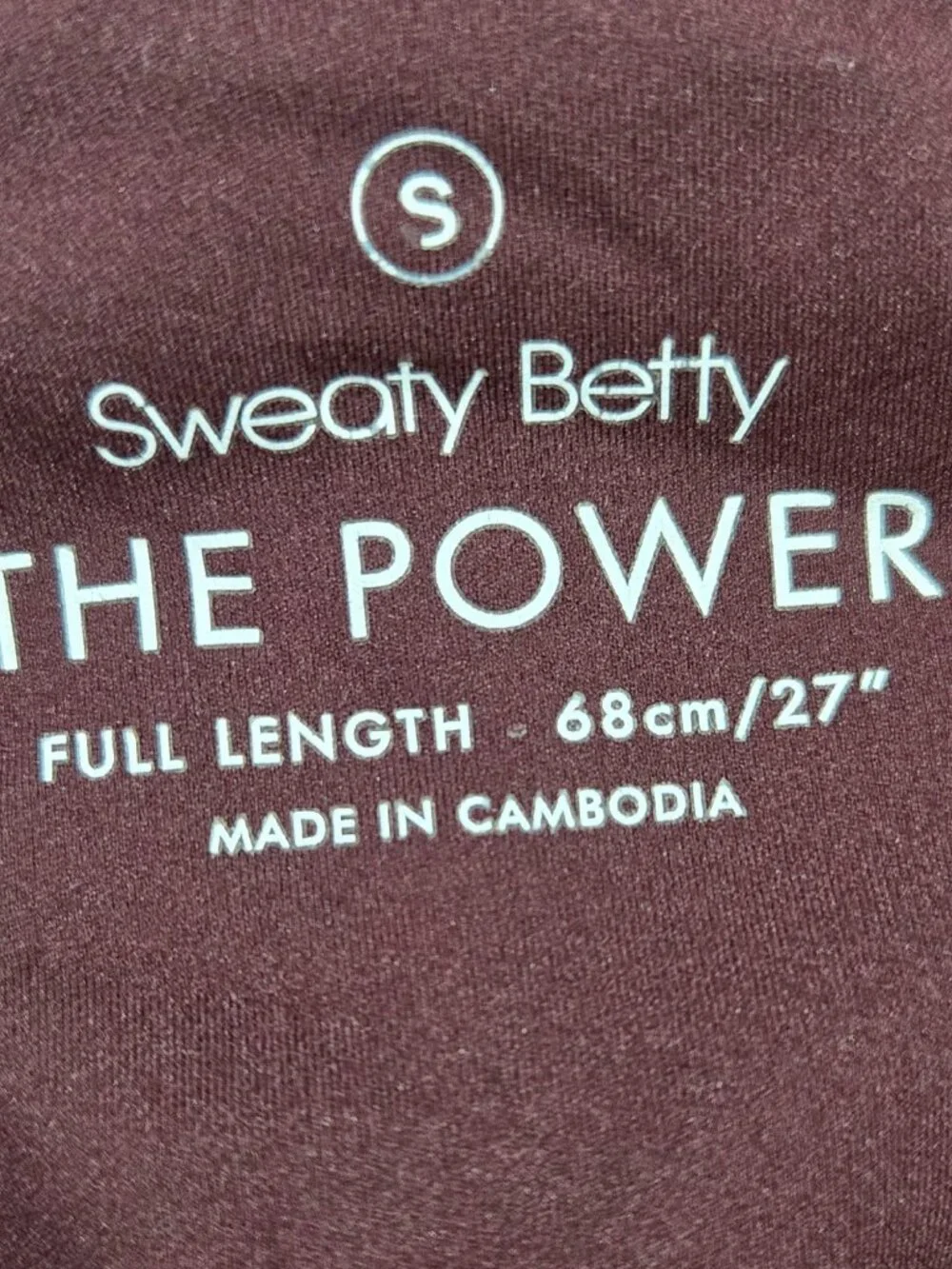 Sweaty Betty The Power Full Length Burgundy Wine Maroon Leggings Pockets